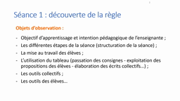 Diaporama 5 bis - Synthèse sur la séquence observée
