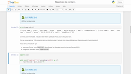 Corrigé de l'activité « Répertoire de contacts »