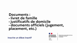 Tutoriel Onde - inscrire un élève inactif
