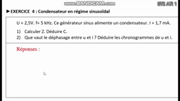 Exercice 4 - Condensateur en régime sinusoïdal