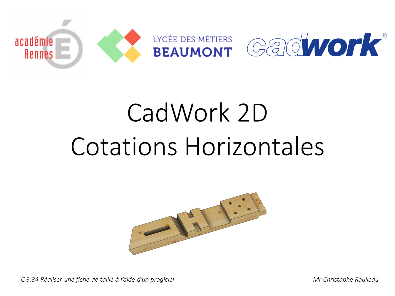 Cadwork Fiche de Taille 5 Cotations horizontales