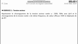 Exercice 1 : Tension secteur