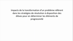 Transformation d'un problème élémentaire de référence