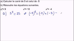 Equation x² = a