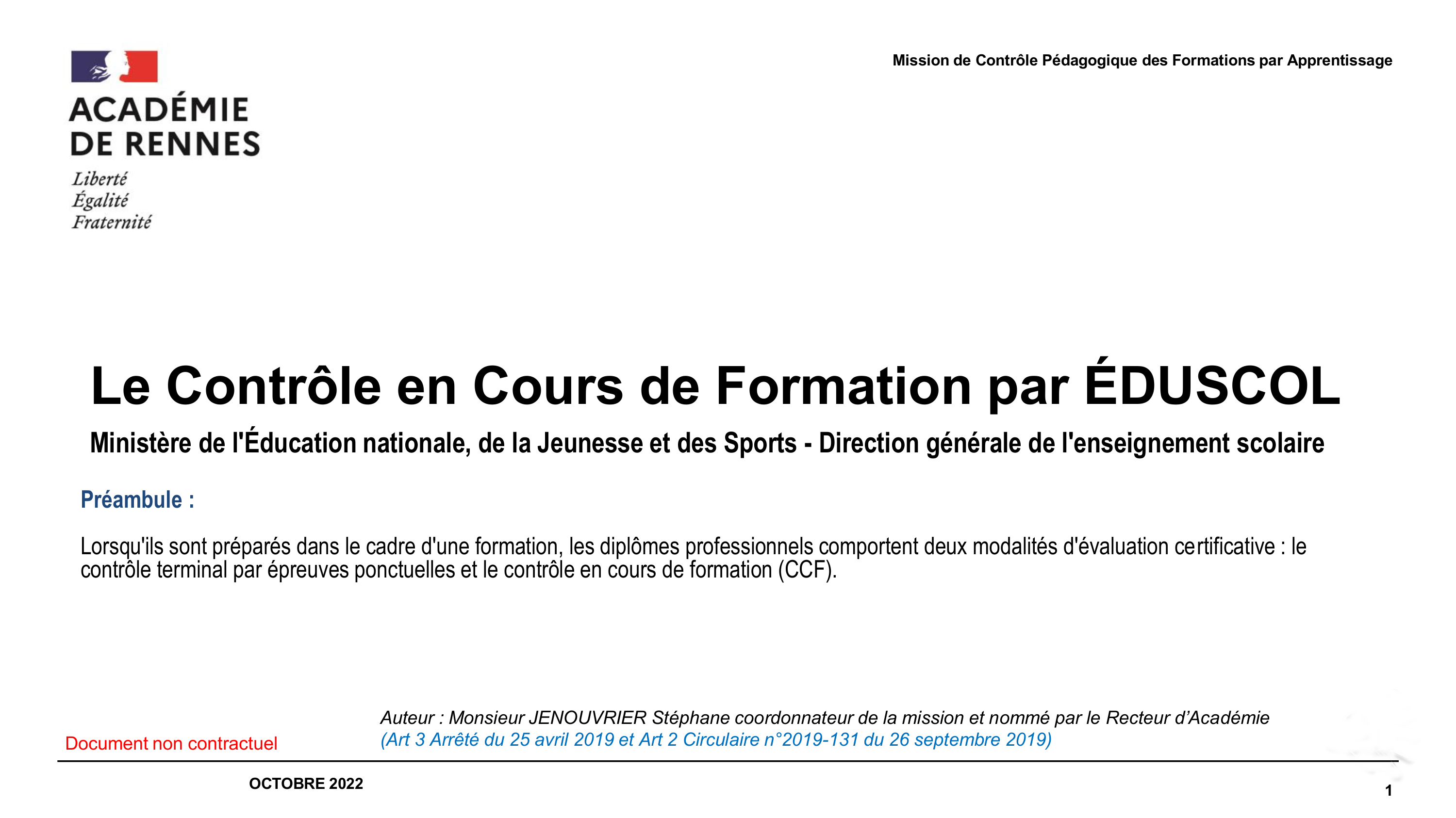 CCF EDUSCOL et DGESCO