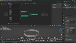 Blender 3.2.6: modélisation de la jante avec une gorge pour accueillir le bracelet (étape 3)