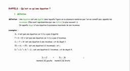 3ème - Notion d'équation