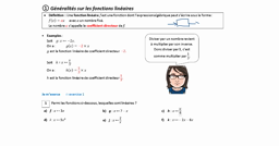 Généralités sur les fonctions linéaires