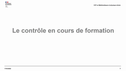 Le CCF Maths Sciences