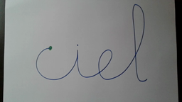 Ecrire le mot ciel en attaché MS