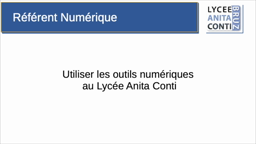 Présentation outils numériques