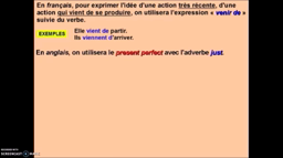 Le passé immédiat en anglais