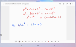 Factorisation avec identité remarquable