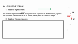 cours vecteur déplacement et vecteur vitesse