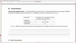 effet des paramètres astronomiques