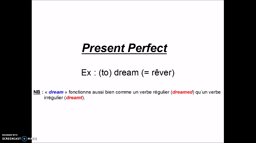 Le present perfect (tableau)