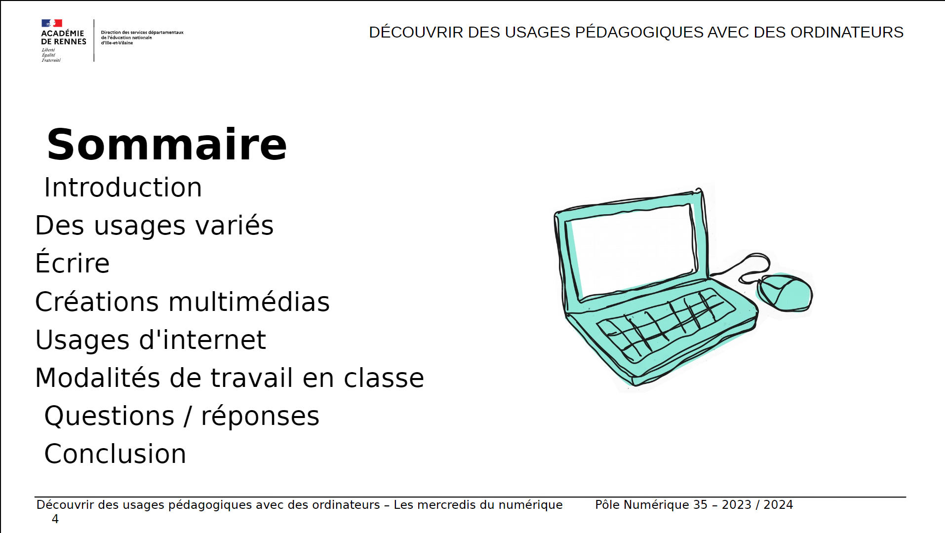 Découvrir des usages pédagogiques avec des ordinateurs - MdN - 2023-2024