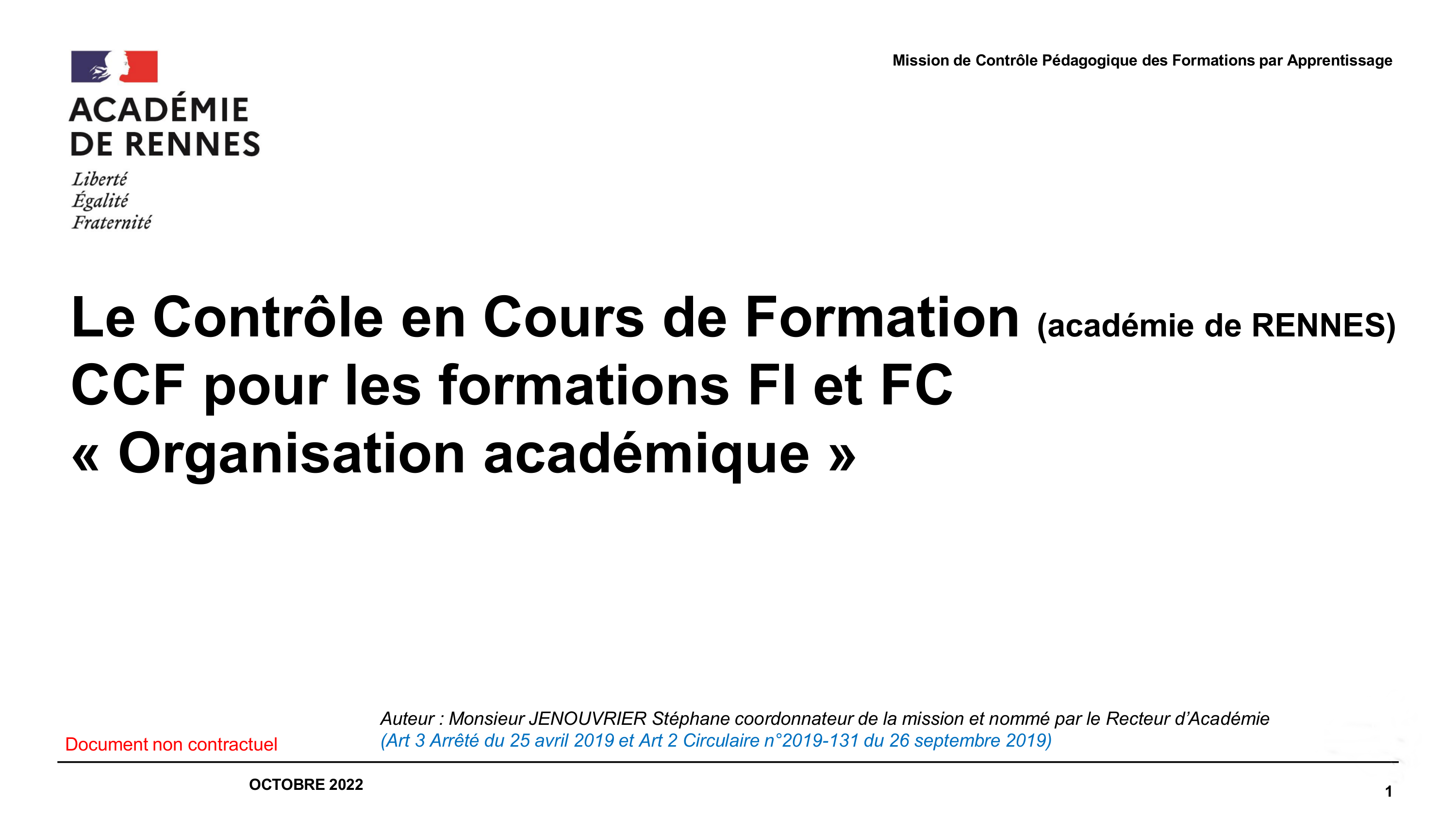 CCF Organisation académique