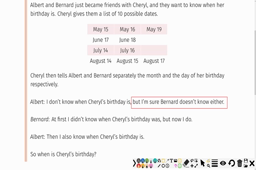 Cheryl's Birthday
