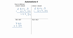 Corrigé automatisme 4 - Opérations 6e