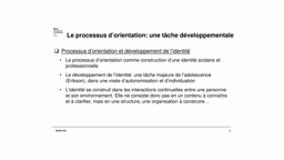 Orientation et développement de l'identité