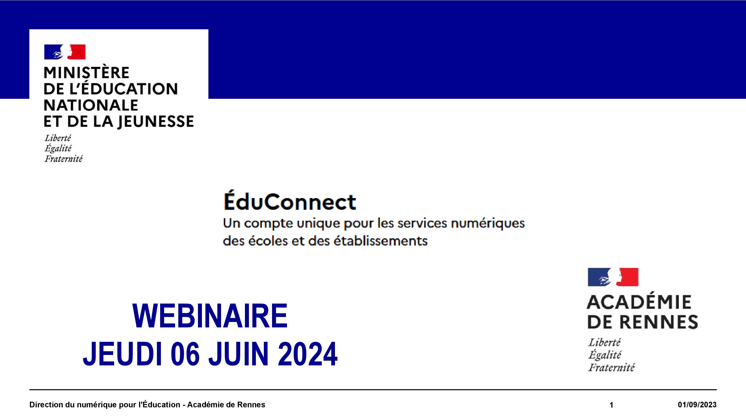 Webinaire - Présentation de Éduconnect aux directions d'école