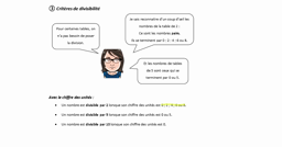 Critères de divisibilité par 2, 5 ou 10