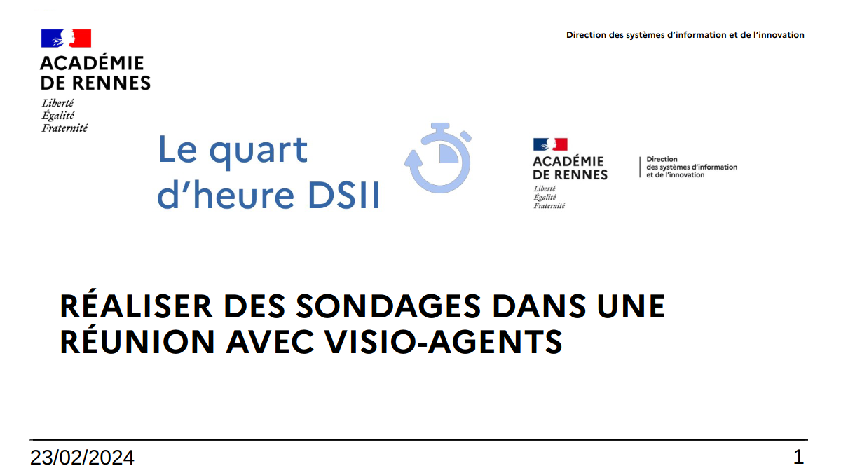 Réaliser des sondages avec Visio-agents [1/4h DSII]