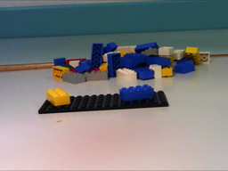 Film d'animation : construction  d'un mur en lego