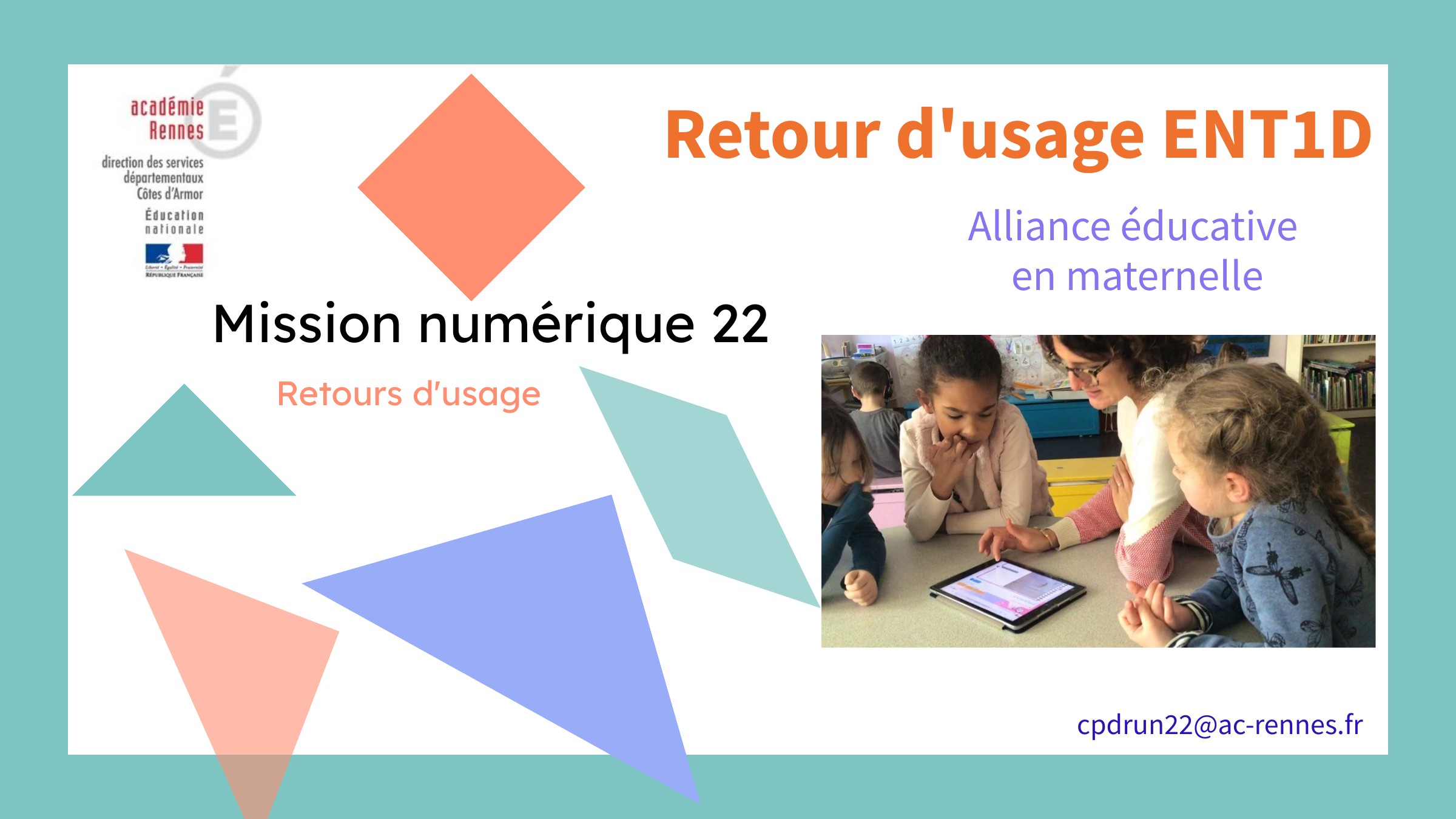 [Retour d’usage ENT] - version courte - Alliance éducative en maternelle grâce à l’ENT