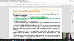Paroles rapportées: exercices d'identification.