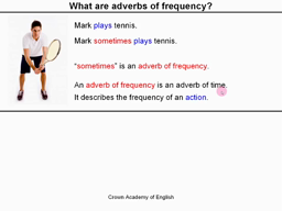 Les adverbes de fréquence.
