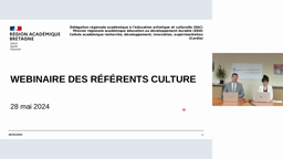 Webinaire des référents culture - 28 mai 2024