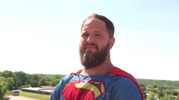 Superhero Window Washers at MU Children's Hospital