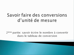 savoir écrire un nombre dans un tableau de conversion