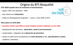 BTS Bioqualité lycée Chaptal de Quimper