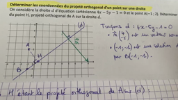 Coordonnées du projeté orthogonal 