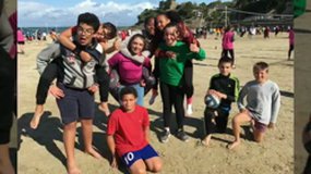 Beach Dinard : les élèves de l'A.S de Camille Guérin sur la plage à Dinard