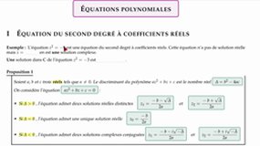 [M.Ex.] Equation du second degré dans C