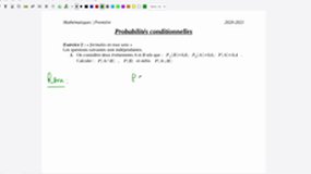 Probabilités conditionnelles Exercices 2 question_1
