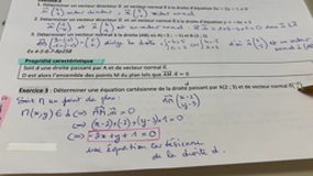 Méthodes pour trouver une équation cartésienne avec vecteur normal