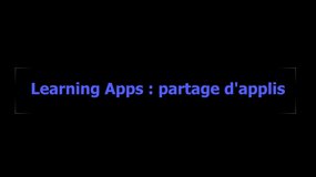 Learning Apps : partager des applications