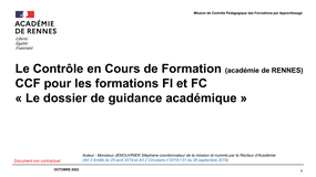 CCF Dossier de guidance académique