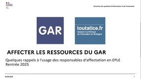 Webinaire de rentrée GAR [1/4h DSII]