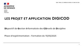 Application DIGICOD - Formation des expérimentateurs