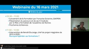 Hybrider ses formations - webinaire de lancement de la formation avec Benoît Ducange 16 mars 2021