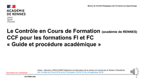 CCF Guide et procédure académique