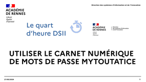 Utiliser le carnet numérique de mots de passe MyToutatice [1/4h DSII]