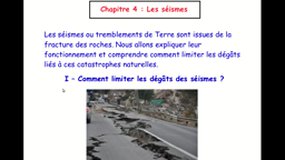 Chapitre 4 : Les séismes - Séance I