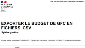 EXPORTER LE BUDGET DE GFC EN FICHIERS .CSV